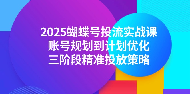 2025蝴蝶号投流实战课，账号规划到计划优化，三阶段精准投放策略-川川创富网