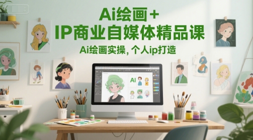 Ai绘画+IP商业自媒体精品课，Ai绘画实操，个人ip打造-川川创富网