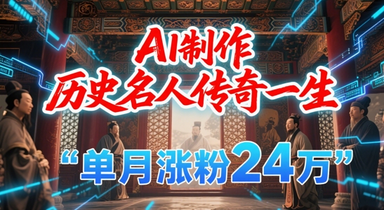 暴力起号！用AI制作历史名人传奇一生，单月涨粉24W，涨粉+变现赛道黑马来了-川川创富网