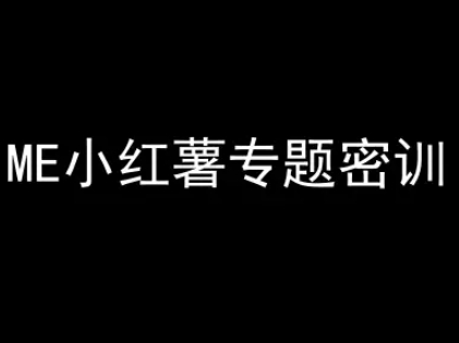 ME小红薯专题密训-小红书电商教程-川川创富网