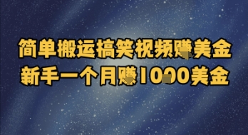 简单搬运搞笑视频挣美金，新手一个月入1k美金-川川创富网