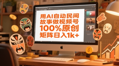 用AI自动民间故事做视频号，100%原创，矩阵日入1k+-川川创富网