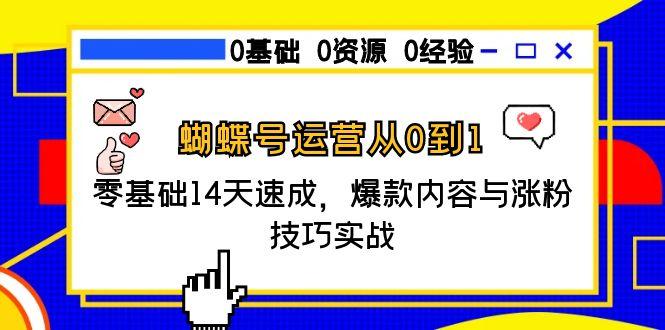 蝴蝶号运营从0到1，零基础14天速成，爆款内容与涨粉技巧实战-川川创富网