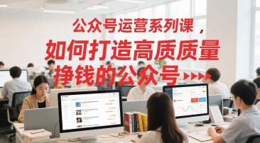 公众号运营系列课，如何打造高质量挣钱的公众号-川川创富网