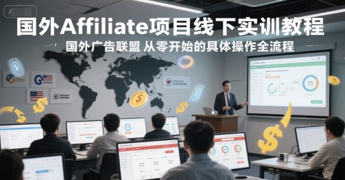 国外Affiliate项目线下实训教程，国外广告联盟从零开始的具体操作全流程-川川创富网