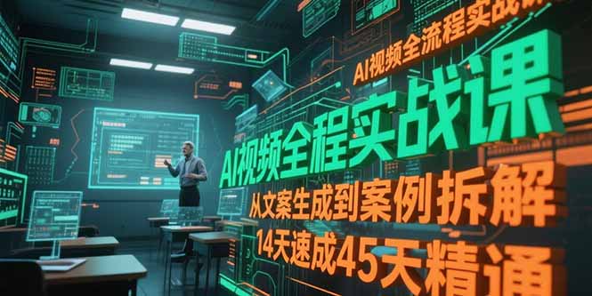 AI视频全流程实战课，从文案生成到案例拆解，14天速成45天精通-川川创富网
