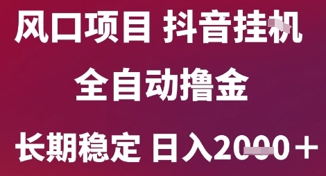 风口项目，六月最新玩法抖音无人挂G，全自动撸金，长期稳定 日入2k+【揭秘】-川川创富网