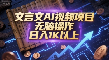 文言文AI视频项目，无脑操作，日入1K以上-川川创富网