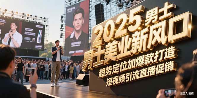 2025男士美业新风口，趋势定位加爆款打造，短视频引流直播促销-川川创富网