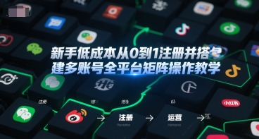 新手低成本从0到1注册并搭建多账号全平台矩阵操作教学，手机号-邮箱-IP-工具-川川创富网