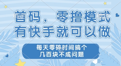 首码零撸项目，有快手就可以做，每天业务时间搞个几张不是问题【揭秘】-川川创富网