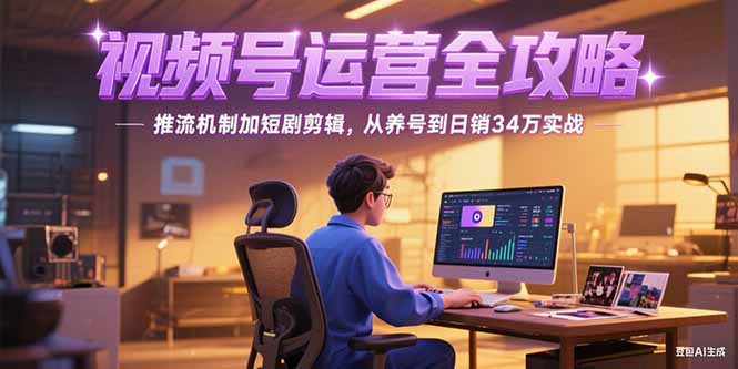 2025视频号运营全攻略，推流机制加短剧剪辑，从养号到日销34万实战-川川创富网