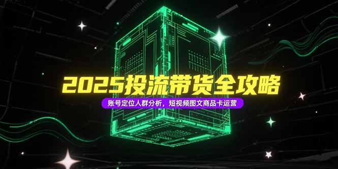 2025投流带货全攻略，账号定位人群分析，短视频图文商品卡运营-川川创富网