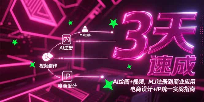 3天速成AI绘图+视频，MJ注册到商业应用，电商设计+IP统一实战指南-川川创富网
