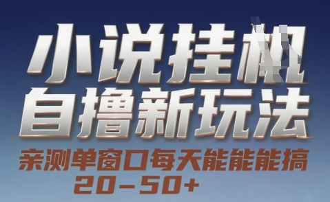 小说自撸新玩法 — 亲测单窗口每天能搞 20-50+，支持矩阵化批量操作【揭秘】-川川创富网