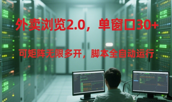 外卖浏览2.0，单窗口30+可矩阵无限多开，脚本全自动运行【揭秘】-川川创富网