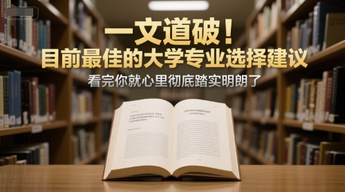 付费文章：一文道破！目前最佳的大学专业选择建议，看完你就心里彻底踏实明朗了-川川创富网