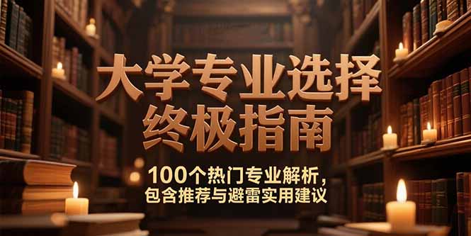 付费文：大学专业选择终极指南,100个热门专业解析,包含推荐与避雷实用建议-川川创富网