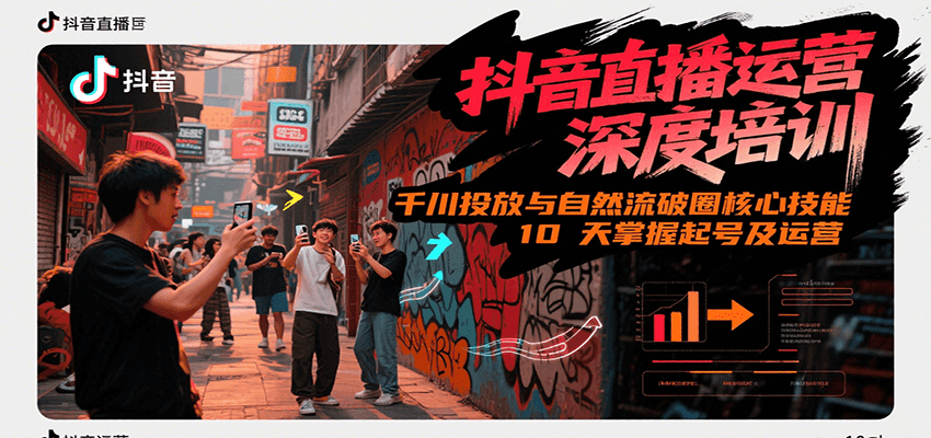 抖音直播运营深度培训，千川投放与自然流核心技能，10天掌握起号及运营(6-7月新课)-川川创富网