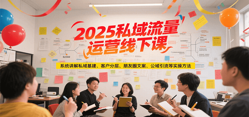 2025私域流量运营线下课，系统讲解私域基建/客户分层/朋友圈文案/公域引流等实操方法-川川创富网