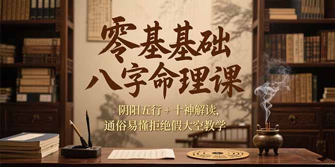 零基础八字命理课，阴阳五行+十神解读，通俗易懂拒绝假大空教学-川川创富网