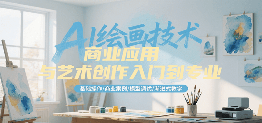 AI绘画技术商业应用与艺术创作入门到专业，基础操作/商业案例/模型调优/渐进式教学-川川创富网