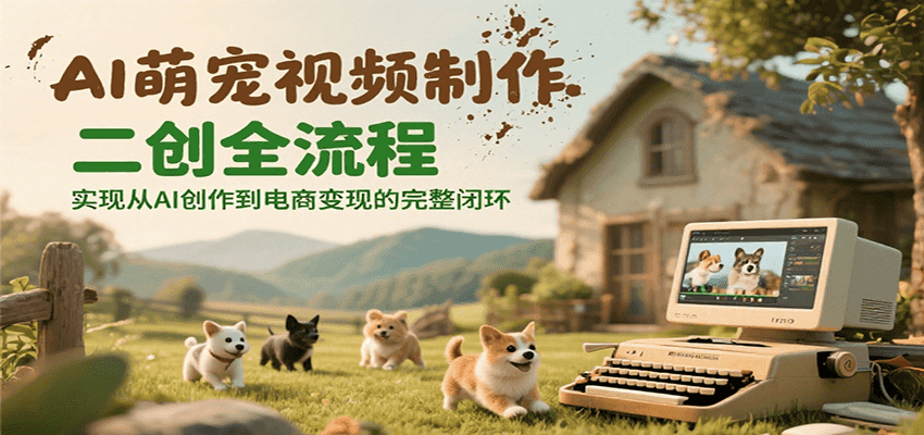 AI萌宠视频制作二创全流程，实现从AI创作到电商变现的完整闭环-川川创富网