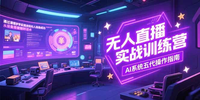 无人直播实操训练营，从设备搭建到话术，AI系统五代操作指南(7月更新-川川创富网