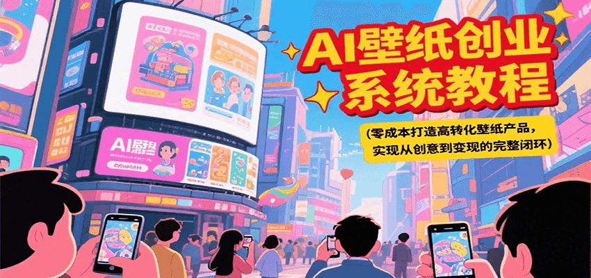 AI壁纸创业系统教程，零成本打造高转化壁纸产品，实现从创意到变现的完整闭环-川川创富网