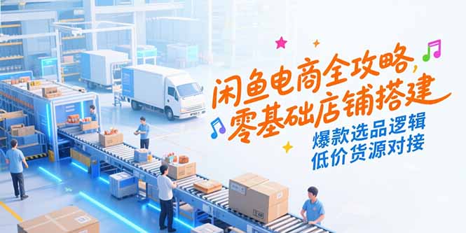 闲鱼电商全攻略，零基础店铺搭建，爆款选品逻辑，低价货源对接-川川创富网