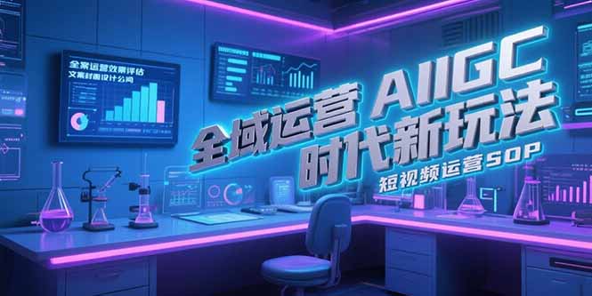 全域运营AIGC时代新玩法，文案封面设计公式，短视频运营SOP-川川创富网