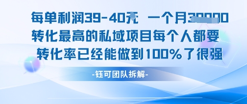 每单利润40一个月7k+转化最高的私域项目，每个人都要的产品转化率已经能做到100%-川川创富网
