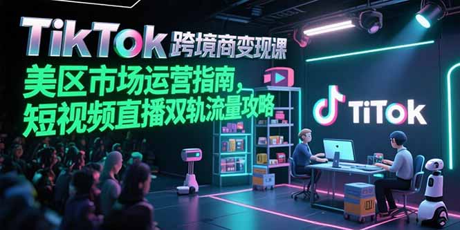 TikTok跨境电商变现课，美区市场运营指南，短视频直播双轨流量攻略-川川创富网
