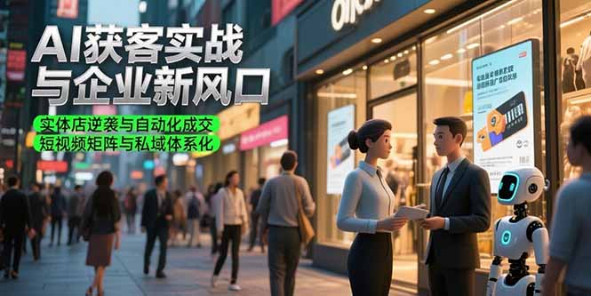 AI获客实战与企业新风口，实体店逆袭与自动化成交 短视频矩阵与私域体系化-川川创富网