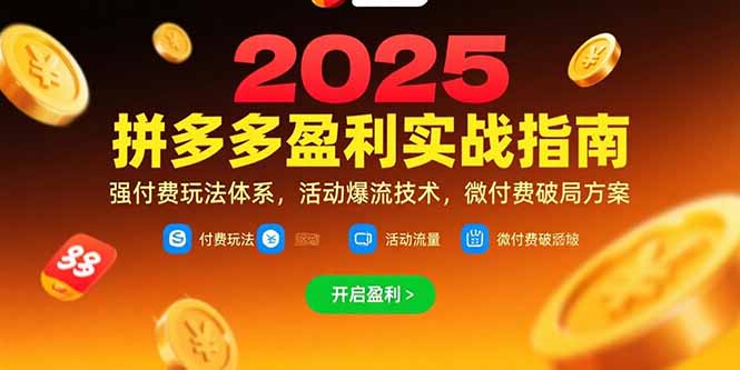 拼多多盈利实战指南，强付费玩法，活动爆流技术，微付费破局方案(更新7月-川川创富网