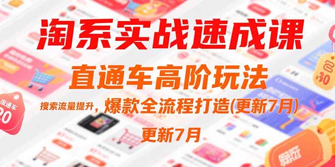 淘系实战速成课，直通车高阶玩法，搜索流量提升，爆款全流程打造(更新7月-川川创富网