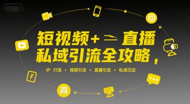 短视频+直播私域引流全攻略，IP打造 +视频引流 +直播引流 +私域沉淀-川川创富网