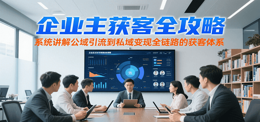 企业主获客全攻略，系统讲解公域引流到私域变现全链路的获客体系-川川创富网