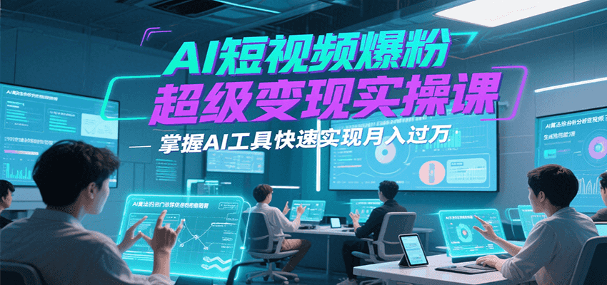 AI短视频爆粉超级变现实操课，掌握AI工具快速实现月入过万-川川创富网