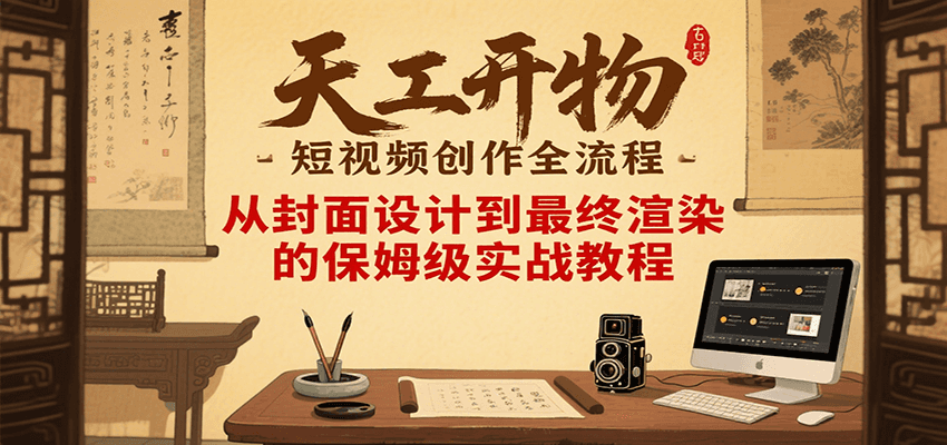天工开物短视频创作全流程，从封面设计到最终渲染的保姆级实战教程-川川创富网