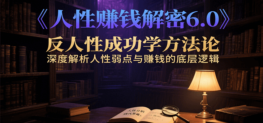 人性赚钱解密6.0，反人性成功学方法论，深度解析人性弱点与赚钱的底层逻辑-川川创富网