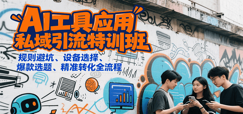 AI工具应用私域引流特训班，规则避坑、设备选择、爆款选题、精准转化全流程-川川创富网