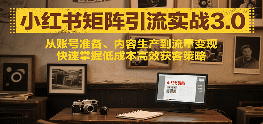 小红书矩阵引流3.0，从账号准备、内容生产到流量变现，快速掌握低成本高效获客策略-川川创富网