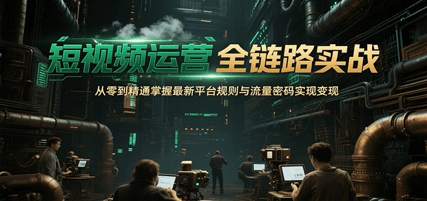 短视频运营全链路实战，从零到精通掌握最新平台规则与流量密码实现变现-川川创富网