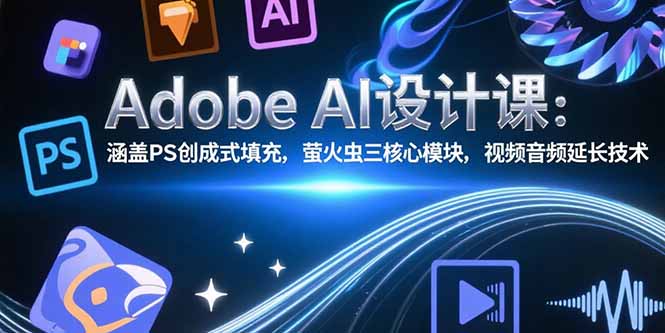 Adobe AI设计课：涵盖PS创成式填充，萤火虫三核心模块，视频音频延长技术-川川创富网