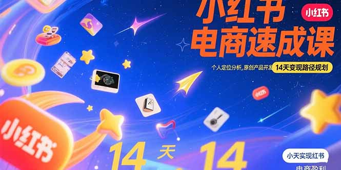 小红书虚拟电商速成课：个人定位分析，原创产品开发，14天变现路径规划-川川创富网