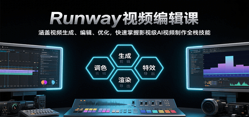 Runway视频编辑课，涵盖视频生成、编辑、优化，快速掌握影视级AI视频制作全栈技能-川川创富网
