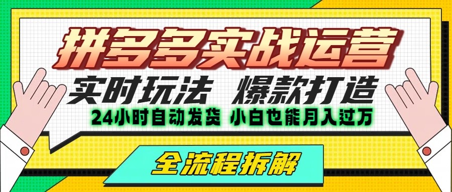 拼多多最新实战运营高投产：长久稳定项目，单店利润一天三位数-川川创富网