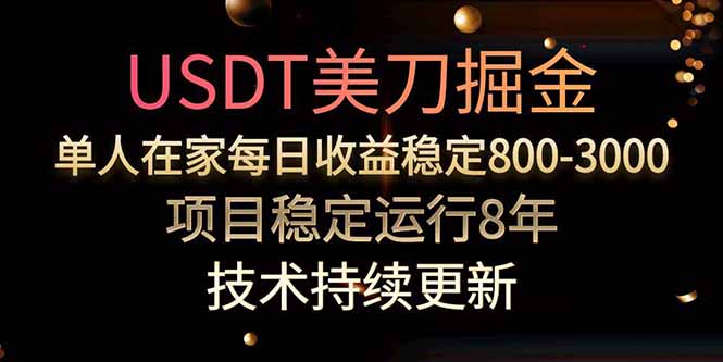 USDT美刀掘金，单人每日收益800-3000，稳定运行8年-川川创富网