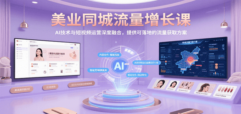 美业同城流量增长课，AI技术与短视频运营深度融合，提供可落地的流量获取方案-川川创富网